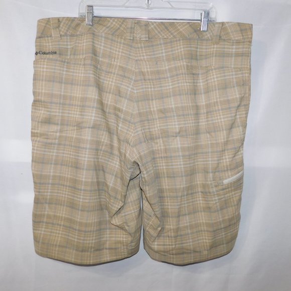 Columbia Omni-Wick Advanced Evaporation Mens 42W Plaid Shorts Tan Gray - Picture 11 of 11